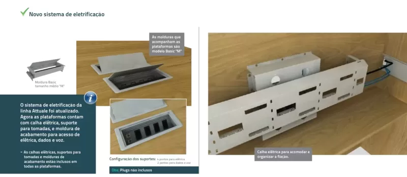 Plataforma / Estação de Trabalho Individual - Medida. Larg 1,20 m x Prof. 0,60 m x Alt. 0,74 | Attuale Impéria 25mm Plataforma / Estação de Trabalho Individual - Medida. Larg 1,20 m x Prof. 0,60 m x Alt. 0,74 | Attuale Impéria 25mm