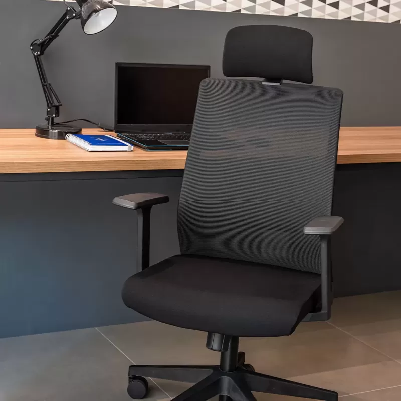 Cadeira para Escritório ELITE FLEX Presidente - Assento Estofado / Encosto em Tela - Cadeiras Home Office *com encosto de cabeça Cadeira para Escritório ELITE FLEX Presidente - Assento Estofado / Encosto em Tela - Cadeiras Home Office *com encosto de cabeça