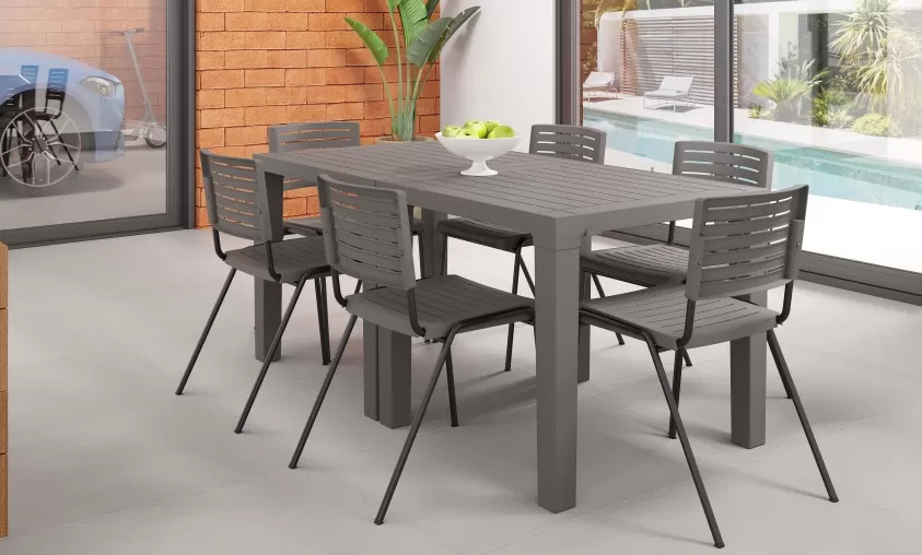 MESA NIL EM TERMOPLÁSTICO ABS DE ALTA RESISTENCIA - QUADRADA 0.80 X 0.80 CM