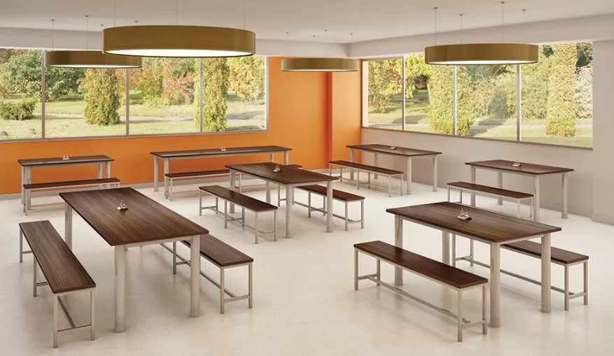 Mesa Refeitório 4 Lugares - Larg. 1,20 m x Prof. 80 cm x Alt.72 cm | Tampo Mdp 25mm Melamínico Mesa Refeitório 4 Lugares - Larg. 1,20 m x Prof. 80 cm x Alt.72 cm | Tampo Mdp 25mm Melamínico