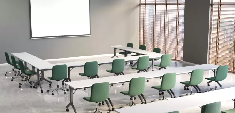 Mesa Escritório e Reunião Rebatível | Larg. 1600 x Prof. 600 x Alt. 750 - Tampo 25mm *com rodízios Mesa Escritório e Reunião Rebatível | Larg. 1600 x Prof. 600 x Alt. 750 - Tampo 25mm *com rodízios