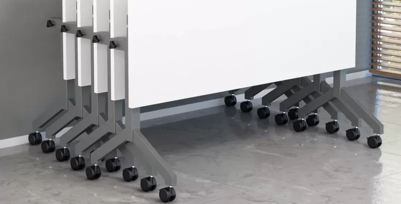 Mesa Escritório e Reunião Rebatível | Larg. 1600 x Prof. 600 x Alt. 750 - Tampo 25mm *com rodízios Mesa Escritório e Reunião Rebatível | Larg. 1600 x Prof. 600 x Alt. 750 - Tampo 25mm *com rodízios