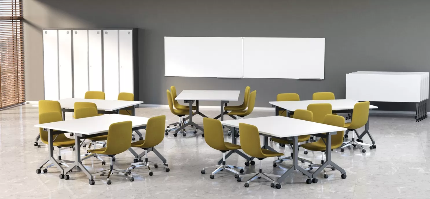 Mesa Escritório e Reunião Rebatível | Larg. 1100 x Prof. 700 x Alt. 750 - Tampo 25mm *com rodízios Mesa Escritório e Reunião Rebatível | Larg. 1100 x Prof. 700 x Alt. 750 - Tampo 25mm *com rodízios