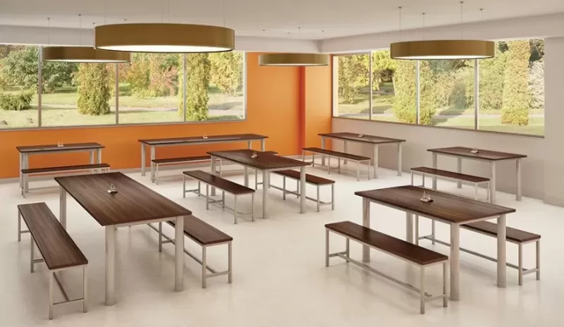 Mesa Refeitório 4 Lugares - Larg. 1,20 m x Prof. 80 cm x Alt.72 cm | Tampo Mdp 18mm Melamínico Mesa Refeitório 4 Lugares - Larg. 1,20 m x Prof. 80 cm x Alt.72 cm | Tampo Mdp 18mm Melamínico