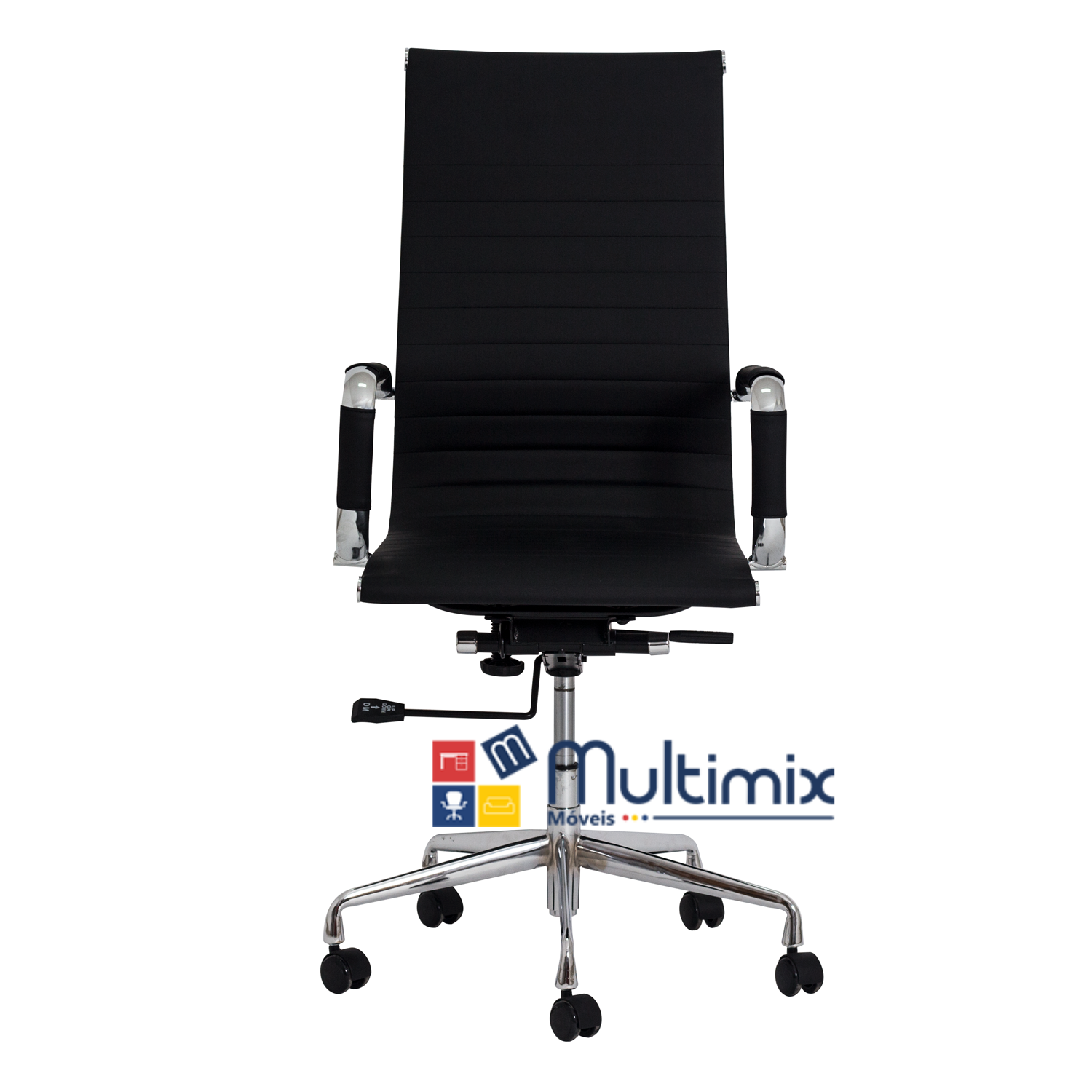 Cadeira Skylux Esteirinha Presidente - Base Giratória Cromada - Oferta