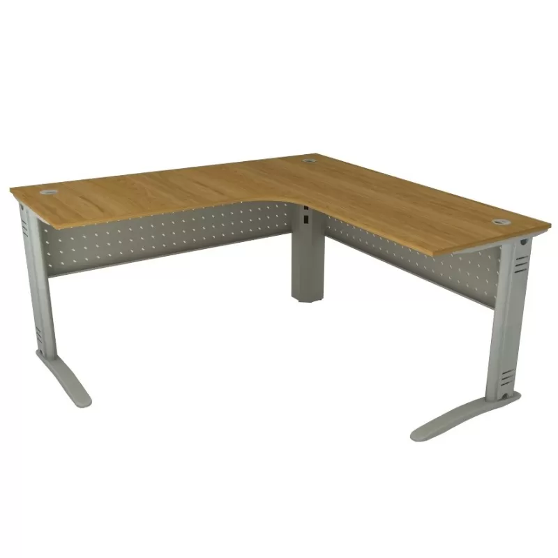 Mesa Delta Para Escritório | Painel Em Aço Perfurado 1100 X 1300 - Impéria Premium 25mm