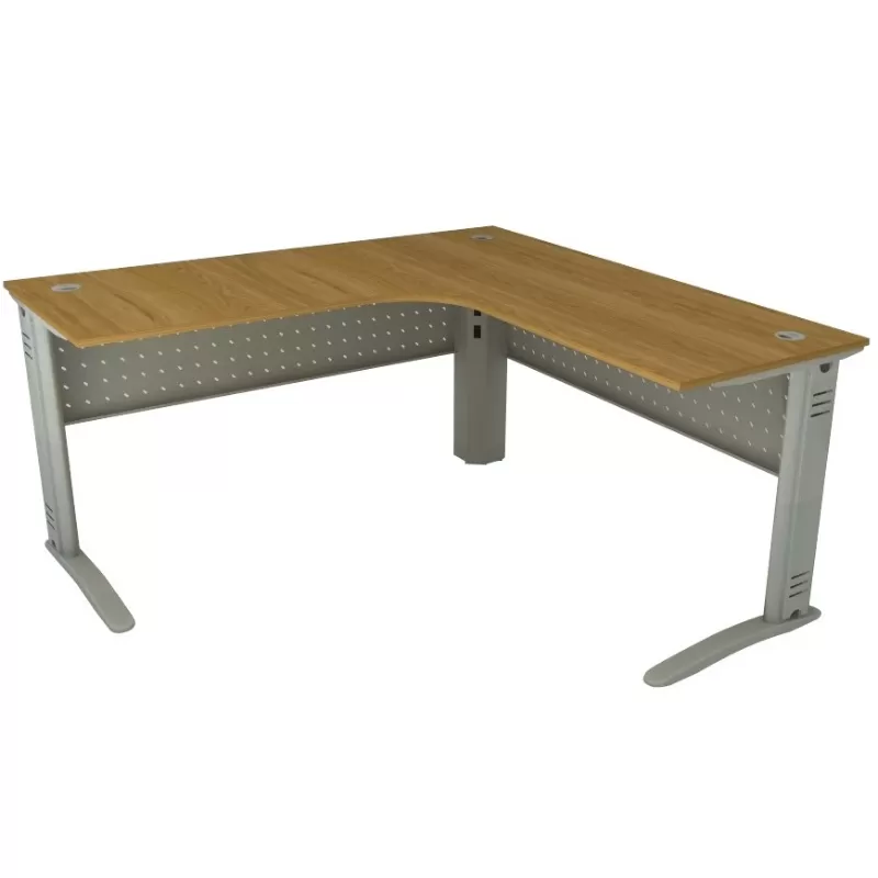 Mesa Delta Para Escritório | Painel Em Aço Perfurado 1100 X 1400 - Impéria Premium 25mm