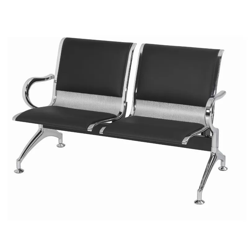 Cadeira Longarina Aeroporto Charm 2 Lugares - Metálica Cromada | Estofada